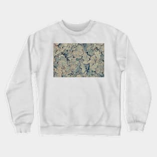 Frozen brown oak leaves background Crewneck Sweatshirt